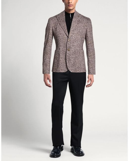 Havana & Co. Brown Blazer Polyester, Cotton, Elastane for men