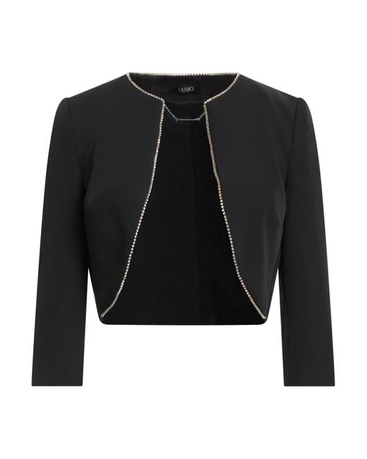 Liu Jo Black Jacket Polyester, Elastane
