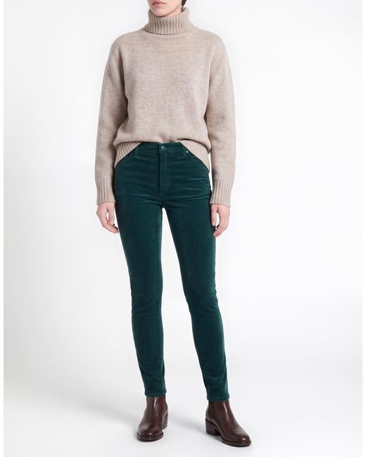 7 For All Mankind Green Dark Pants Cotton, Modal, Polyester, Elastane
