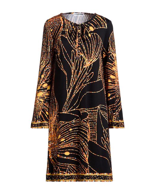 LEONARD Paris Orange Mini Dress Polyamide