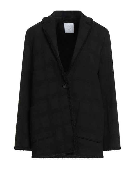 Eleventy Black Blazer Wool, Elastane