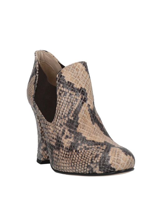 Sgn Giancarlo Paoli Brown Ankle Boots Textile Fibers