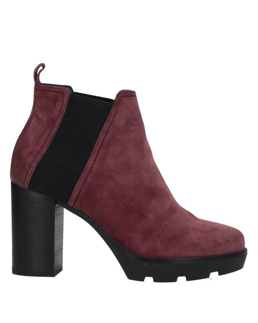 Janet \u0026 Janet Leather Ankle Boots in Maroon (Purple) - Lyst