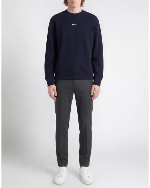Boss Blue Sweatshirt Cotton for men