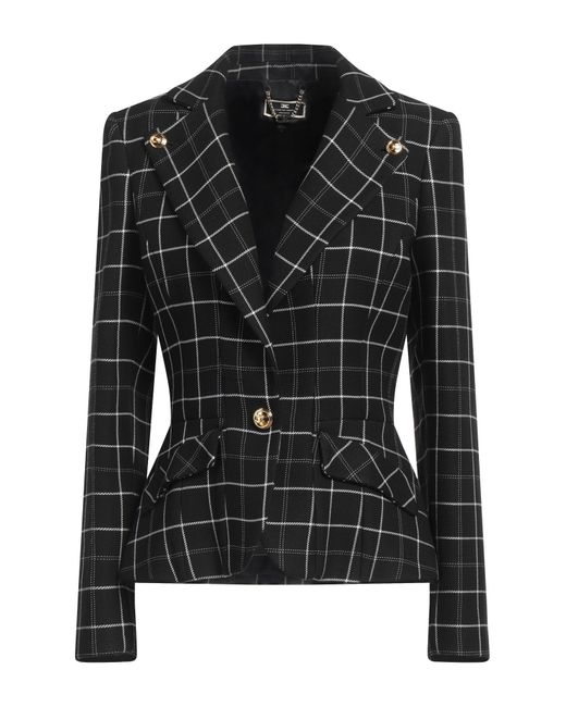 Elisabetta Franchi Black Blazer Viscose, Wool, Polyamide