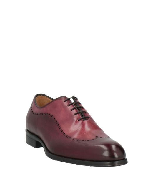 Sutor Mantellassi Purple Lace-Up Shoes Leather for men