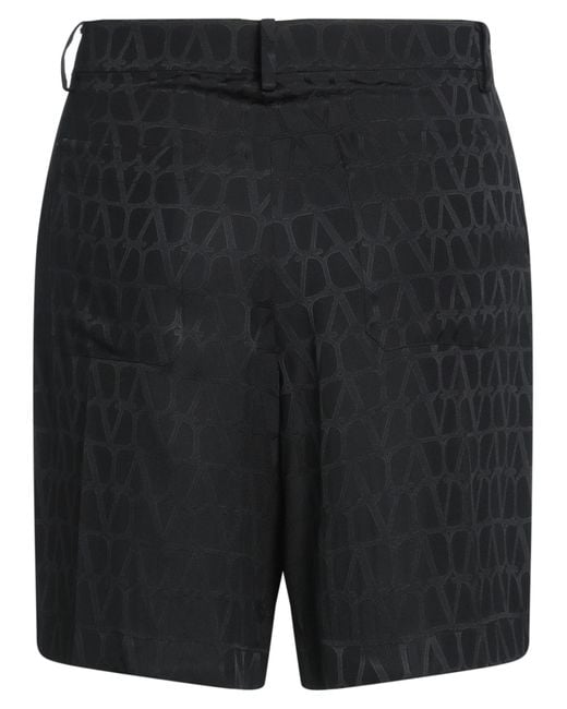 Valentino Garavani Black Shorts & Bermuda Shorts Silk for men