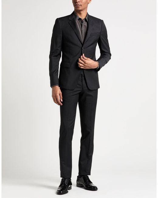 Emporio Armani Black Suit Virgin Wool for men