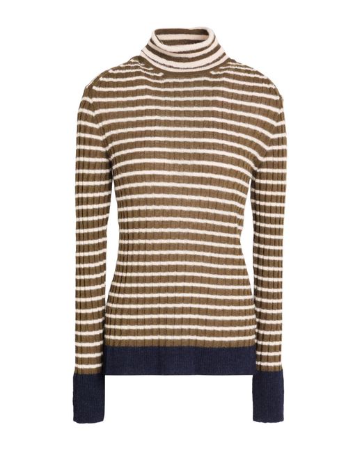 Alysi Green Military Turtleneck Wool, Alpaca Wool, Polyamide