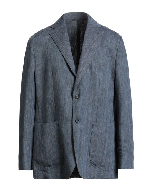 Lubiam Blue Blazer Linen for men