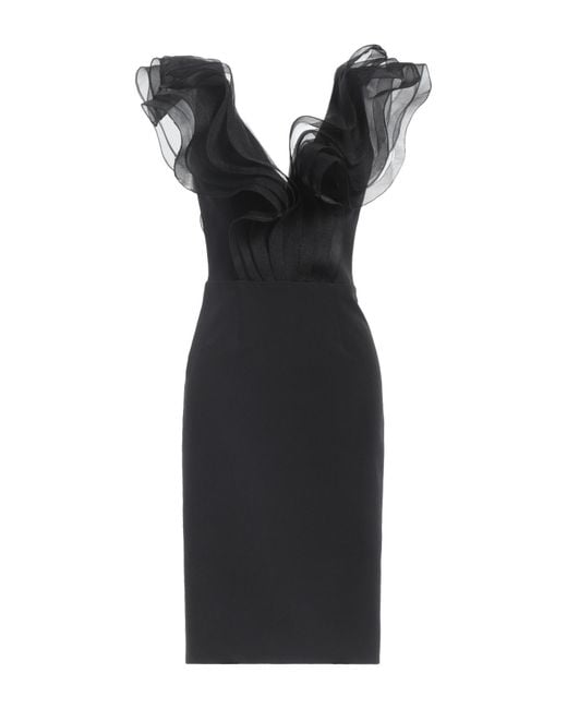 Gai Mattiolo Black Midi-Kleid