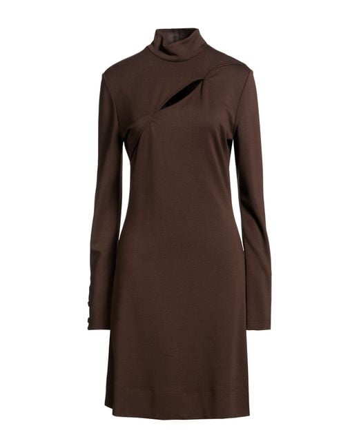 Blugirl Blumarine Brown Chocolate Midi Dress Viscose, Polyester, Elastane