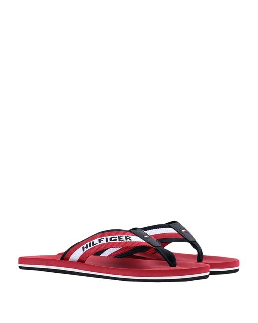 Sandalias de dedo Tommy Hilfiger de hombre de color Rojo - Lyst