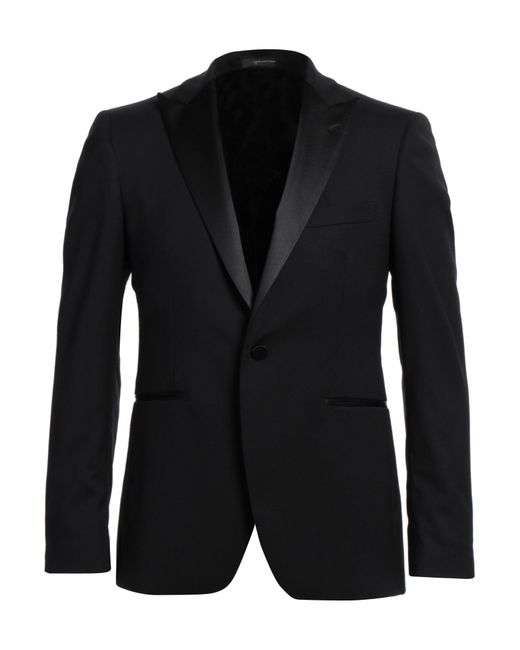 Tagliatore Black Blazer Virgin Wool, Polyamide, Elastane for men