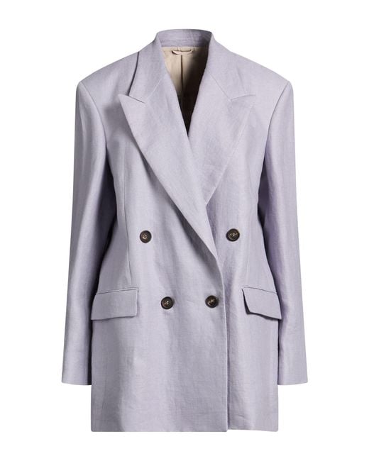 Brunello Cucinelli Purple Blazer Hemp, Linen, Brass