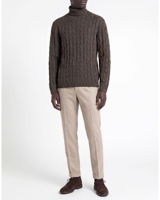 Daniele Fiesoli Brown Dark Turtleneck Merino Wool for men