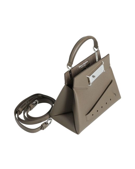 Maison Margiela Gray Taupe Handbag Cow Leather