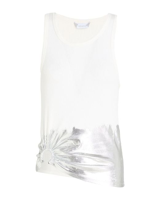 Rabanne White Tank Top Cotton, Elastane