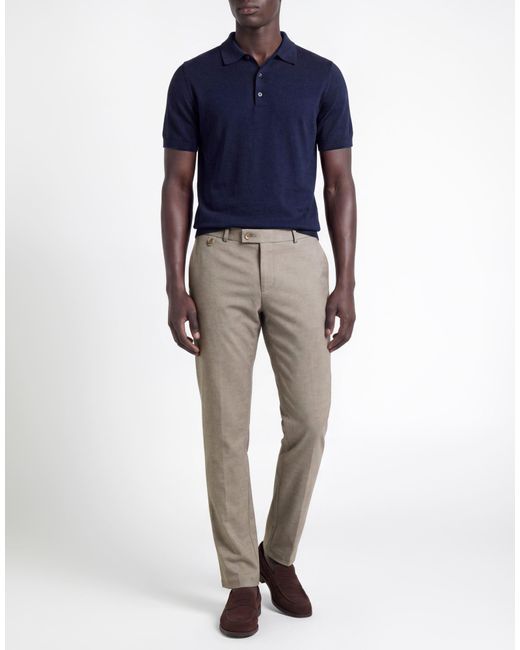 Bugatti Gray Khaki Pants Polyester, Viscose, Elastane for men