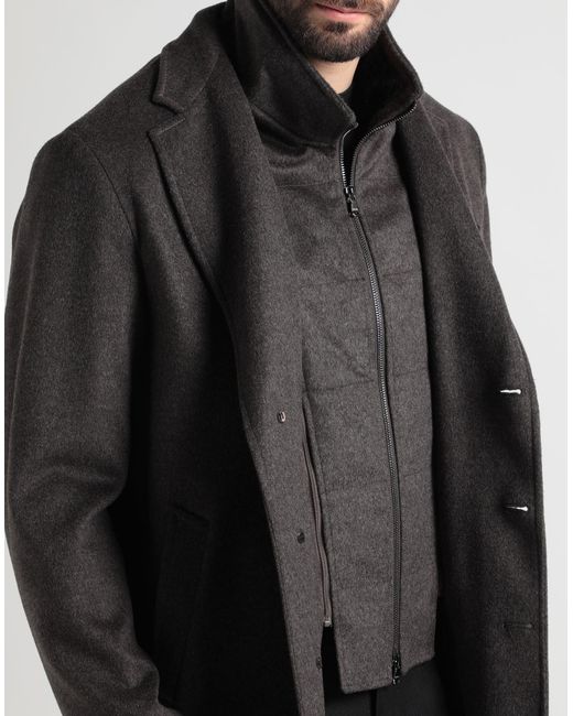 Manteau long Barba Napoli pour homme en coloris Gray