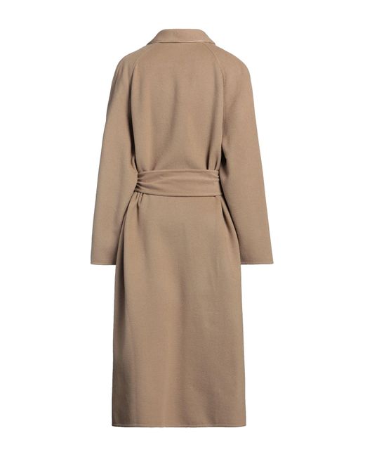 Ferragamo Natural Camel Coat Virgin Wool, Silk