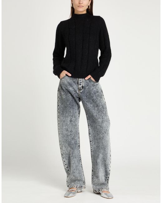 WEILI ZHENG Black Turtleneck Nylon, Wool, Mohair Wool