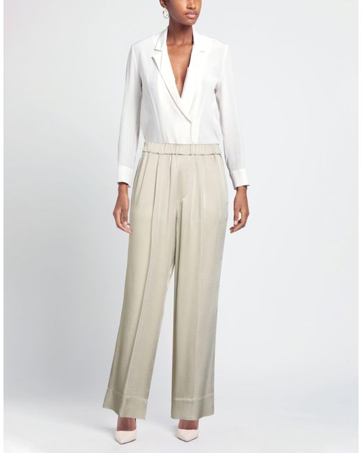 Gauchère White Pants Acetate, Viscose