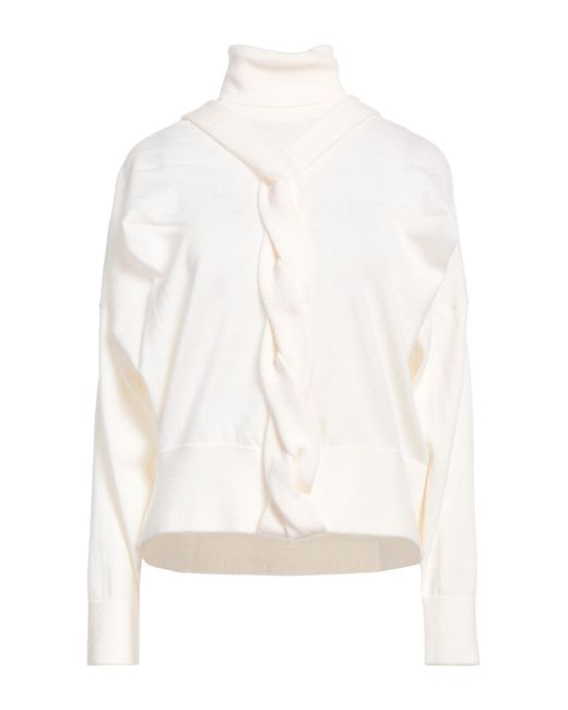 High White Rollkragenpullover