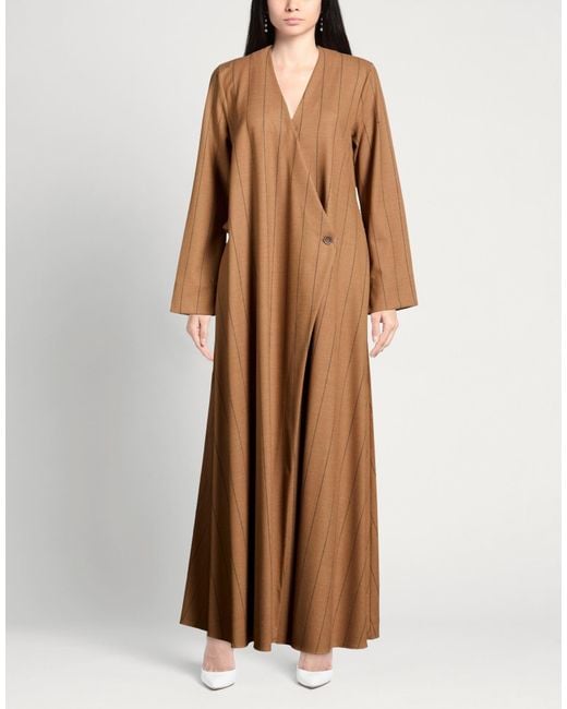 Co.Go Brown Camel Maxi Dress Virgin Wool, Elastane
