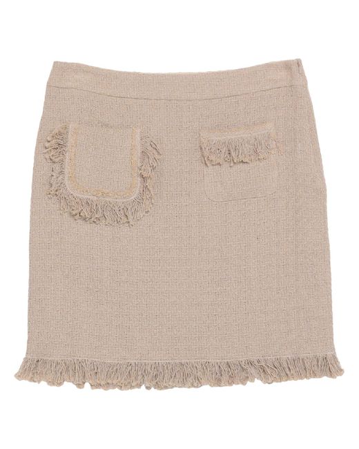 Boutique Moschino Natural Camel Midi Skirt Cotton, Polyester, Polyamide, Acrylic