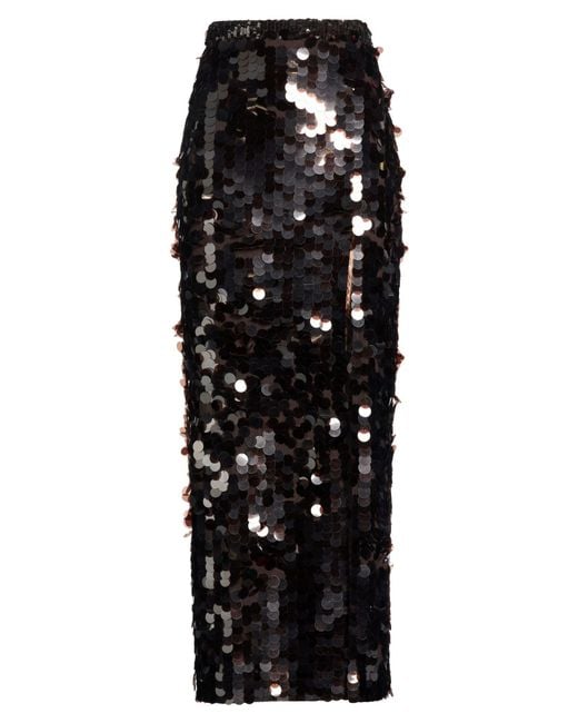 P.A.R.O.S.H. Black Dark Maxi Skirt Polyamide, Elastane