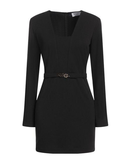 Gaelle Paris Black Mini Dress Polyester, Elastane