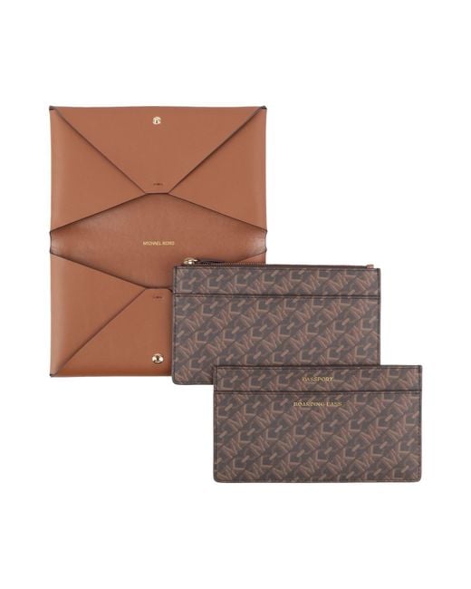 MICHAEL Michael Kors Brown Document Holder Leather