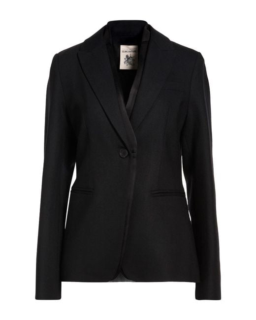 Semicouture Black Blazer Virgin Wool, Elastane