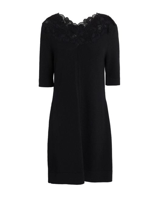 Ermanno Scervino Black Mini Dress Virgin Wool, Polyamide, Wool, Cotton, Mohair Wool