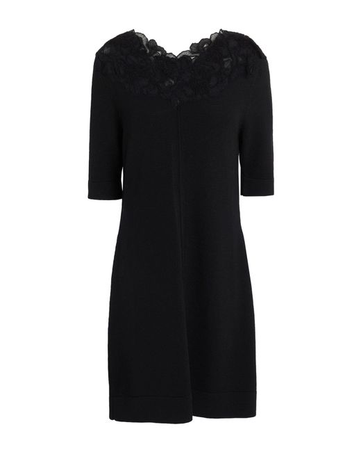 Ermanno Scervino Black Mini Dress Virgin Wool, Polyamide, Wool, Cotton, Mohair Wool