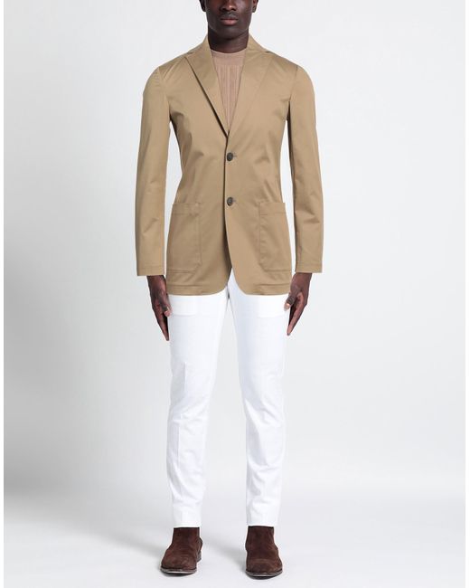 T-jacket By Tonello Natural Sand Blazer Cotton, Tencel, Elastane for men