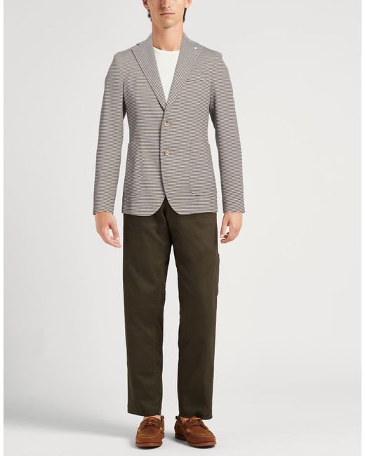 Manuel Ritz Gray Blazer Cotton, Polyester for men