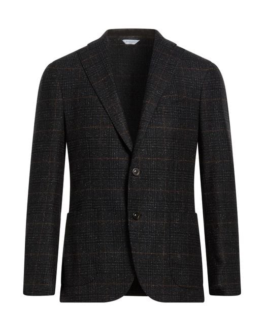 Boglioli Black Blazer Virgin Wool, Polyamide, Silk, Polyester, Elastane for men