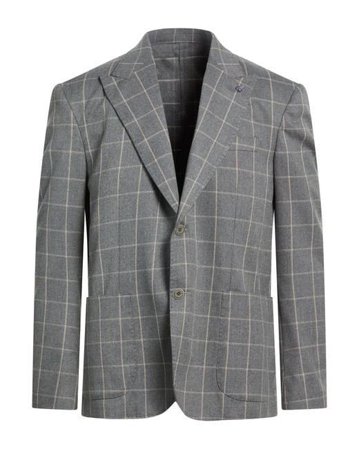 Barbati Gray Blazer Polyester, Viscose, Elastane for men