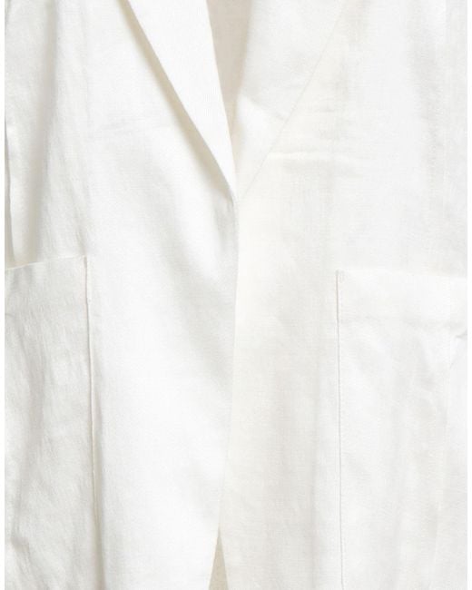 Boss White Blazer Viscose, Linen, Elastane