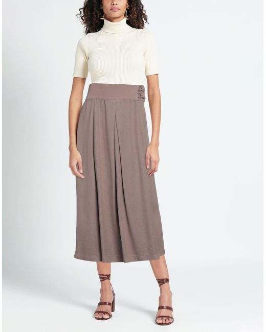 European Culture Brown Midi Skirt