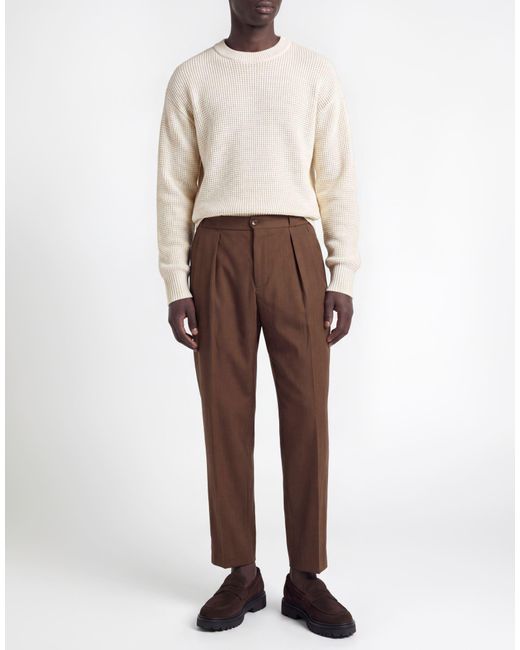 BRO-SHIP Brown Dark Pants Polyester, Wool, Elastane for men
