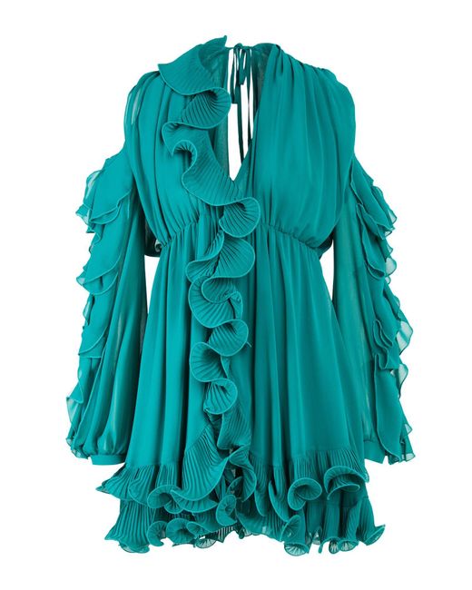 Babylon Blue Mini Dress Polyester