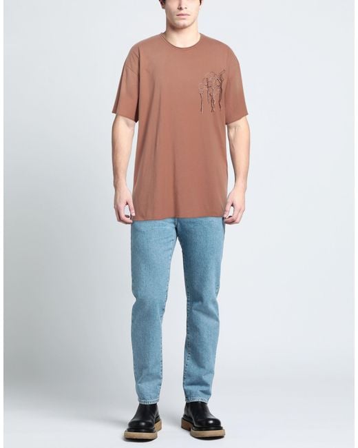 FEDERICO CINA Pink Embroidered Cotton Printed T-Shirt for men