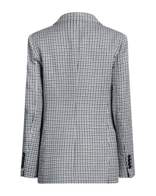 Maje Gray Checked Twill Blazer