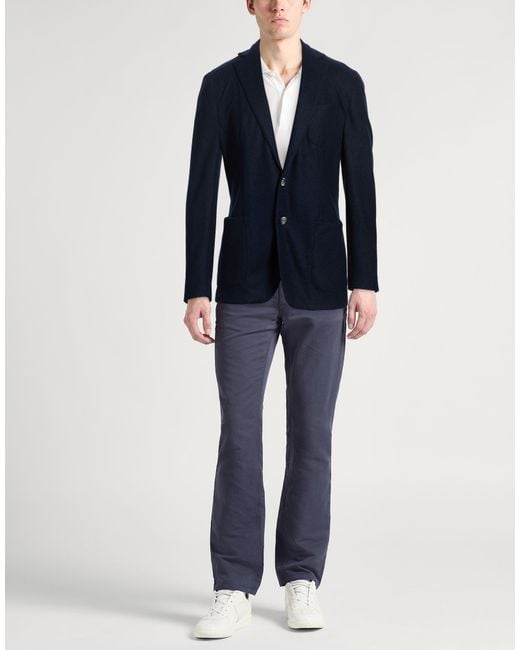 Fedeli Blue Blazer Cashmere for men