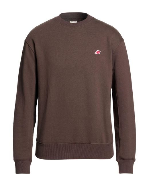 New Balance Brown Dark Sweatshirt Cotton for men