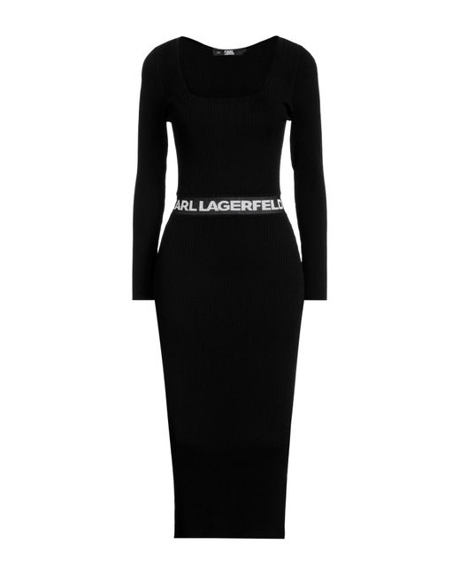 Karl Lagerfeld Black Midi Dress