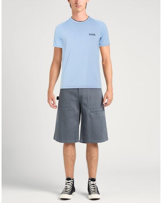 Boss Blue T-Shirt Polyester, Elastane for men
